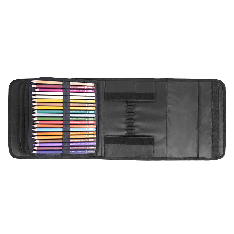 200 Holes Color Pencil Case Black Large Capacity Pencils Bag for Students Stationery Adult Artists and Colorists