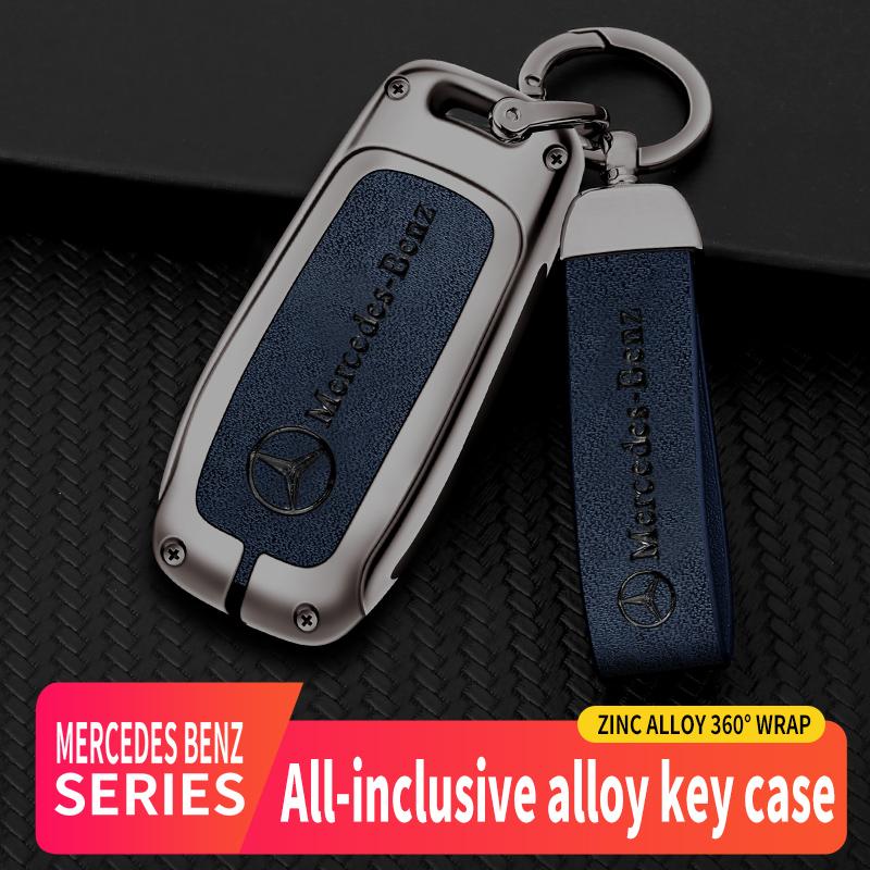 Alloy Zinc Car Key Case Cover Protector Shell For Mercedes Benz A C E S G Class GLC CLE CLA GLB GLS W177 W205 W213 W222 X167 AMG QO1