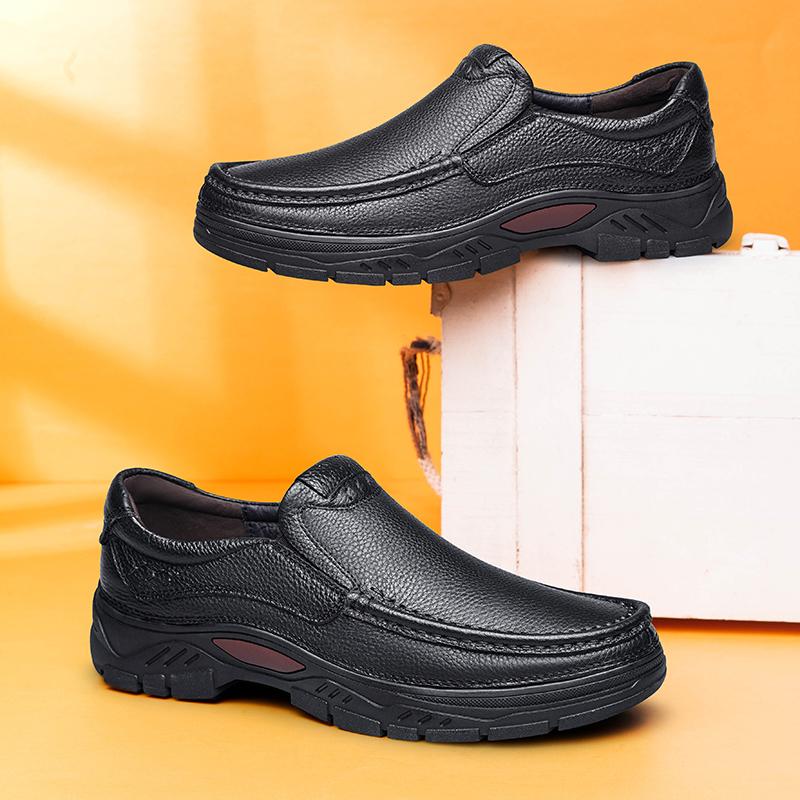 2025 Classic Brand Men's Genuine Leather Casual Shoes Office Business Shoes Outdoor Men's Oxford Shoes Anti Slip Thick Sole