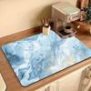 Light Grey Ink Marble Coffee Mat Quick Drying Absorbent Non Slip Coffee Machine Counter Protector Mat Coffee Decor Rug
