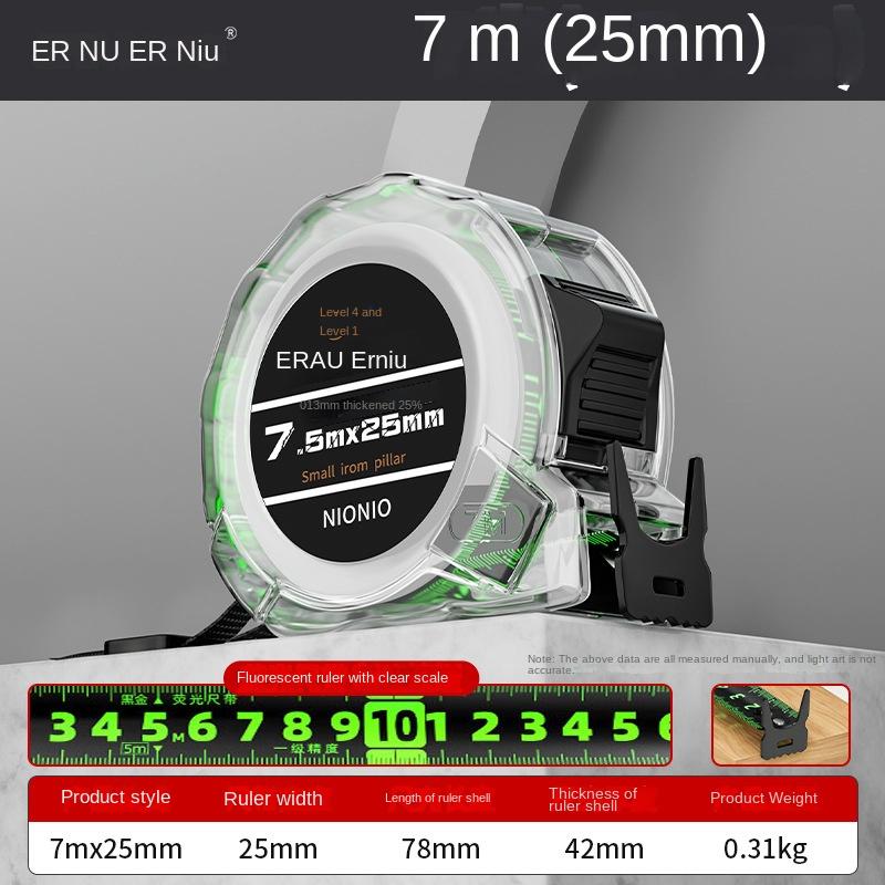 3/5/7/10m Fluorescent Tape Measure Double-sided Scale Black Technology Wear-resistant Thickened Multi-purpose Measuring Tape