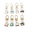 4 Peças Chaveiro Máquina de Costura Metal Artesanal Embutido Strass Brilhante Resistente à Ferrugem Acessório para Mochilas