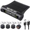 Car Tire Pressure Monitor Systems LCD Display Wireless Solar TPMS Alarm Tire Safety With 4 External Sensors
