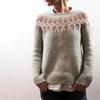 Damen Rundhals Farbblock Lockerer Passform Pullover Strickpullover Geometrisch Street Style 2025