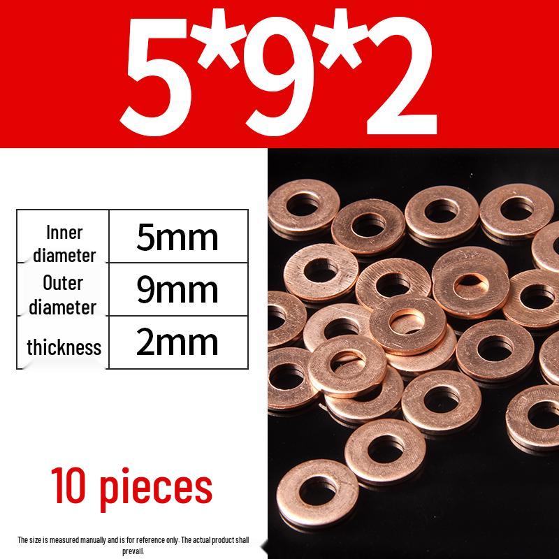 2mm Pure Red Copper Sealing Ring Marine Instrument Flat Washer