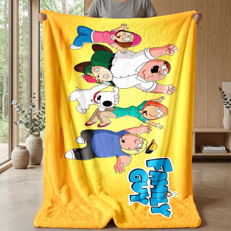 Family Guy Theme Blanket Soft Flannel Blanket Plush Throw Blanket Cozy Sofa Bed Blanket for Home Decor