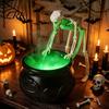 Suministros de Mesa para Fiesta Estilo Fantasía Halloween Caldero de Bruja Máquina de Niebla, Generador de Niebla Ultrasónico con LED Brillante, Olla Iluminada para Decoración Espeluznante Embrujada