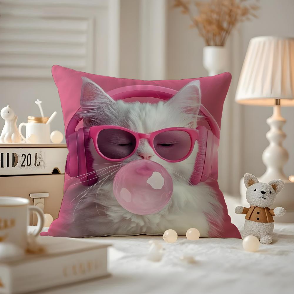 Vibrant Animal Bubble Fashion Tiger Cushion Cover Antidustmite Pillowcase Invisible Zipper Silky Short Plush Sofa Cushion Cover