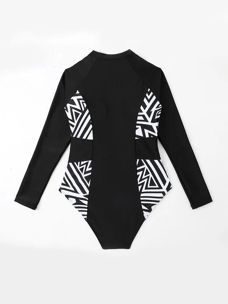 Strój kąpielowy Damski Kombinezon do surfowania Długi rękaw Jednoczęściowy strój kąpielowy Damski Konserwatywny Kombinezon do nurkowania