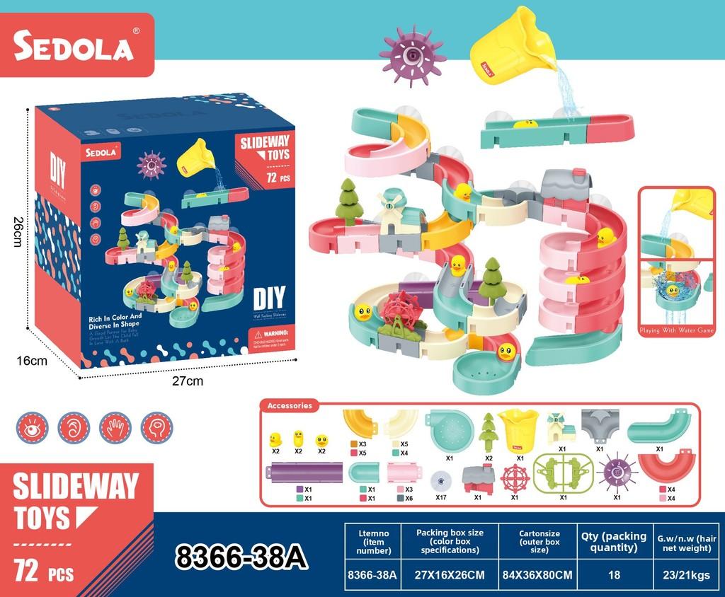 Childrens Bath Water Toy Set With Diy Track And Roller For Toddler Playwater Fun