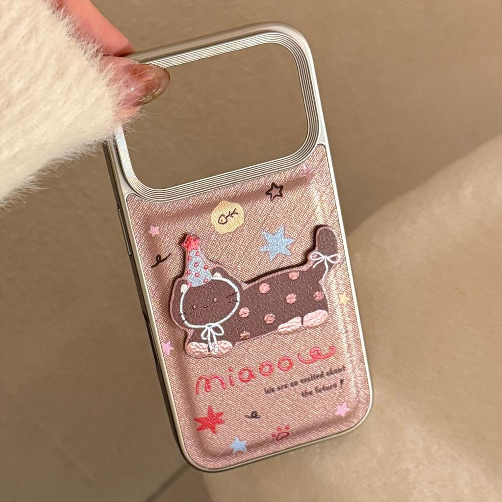 Retro Brown Cat Phone Case for iPhone 16, iPhone 17, iPhone 17 Pro Max