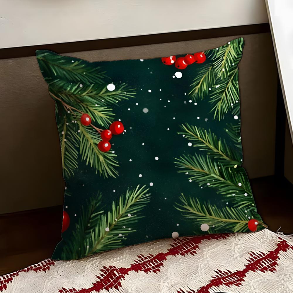 christmasS Cushion Cover Reversible Soft Durable Pillow Cover Home  Car MultiScene Use for Daily Comfort