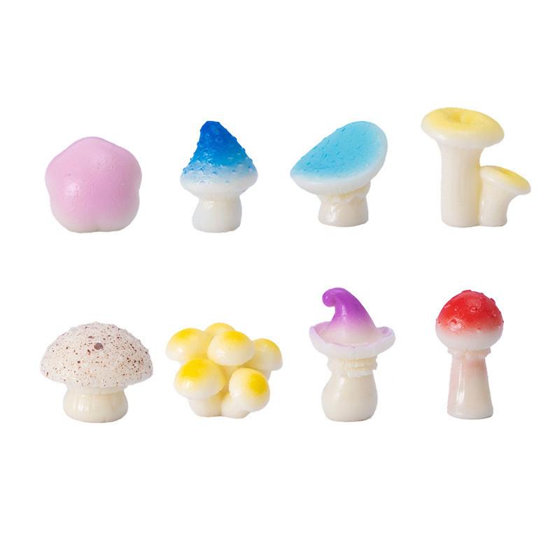 Micro Landscape Resin Decor With Miniature Forest Mushrooms For Garden Crafting