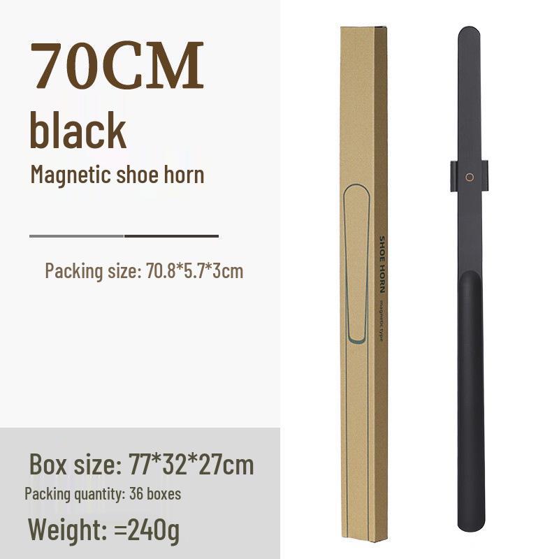 Black Walnut Magnetic Shoehorn: Long Handle Shoe Puller for Pregnant Women, Elderly, and Easy Wear, Premium Solid Wood.