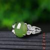 Tancise Klassischer 925er Sterlingsilber-Zirkon-Jade-Ring für Damen, Schmuck, Hochzeit, Versprechen, Party, Geschenk