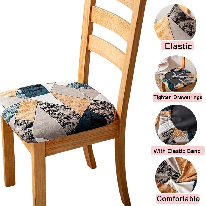 34 Styles Stretch Chair Seat Cover No Backrest Dining Room Removable Anti Dirty Protector Slipproof Cushion