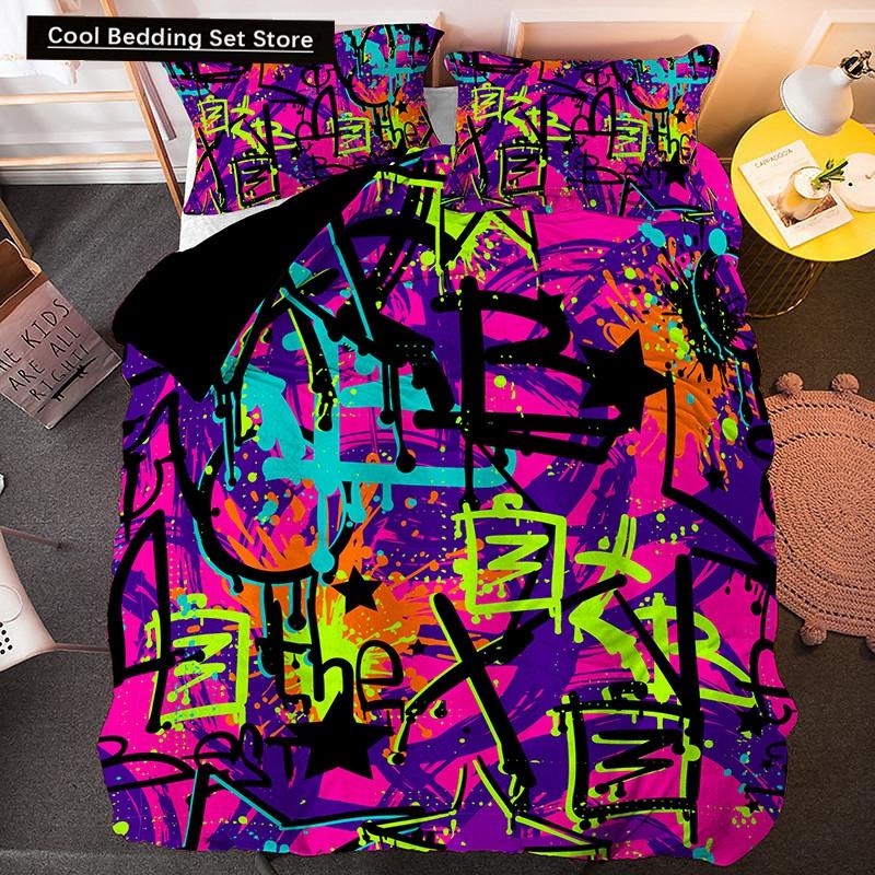 Irregular Geometry King Queen Duvet Cover Bohemian Style Bedding Set for Kid Teens Adult Modern Art 2/3pcs Polyester Quilt Cover