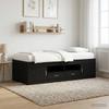 Bed Frame with Storage and Shelf Black Oak 80 x 200 cm
