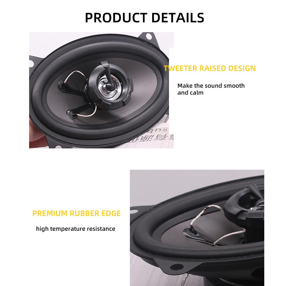 1Pair Universal Car Coaxial Speakers 4*6 Inch High Power Car Audio Stereo Speakers Full Range Audio Non-Destructive Installation