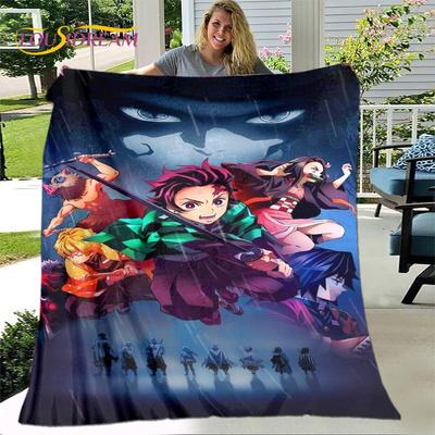 Anime Karikatür Şeytan Avcısı Battaniye, Flanel Battaniye Atma Battaniye, Sherpa Sıcak çocuk Battaniyesi Oturma Odası Yatak Odası Yatakları için