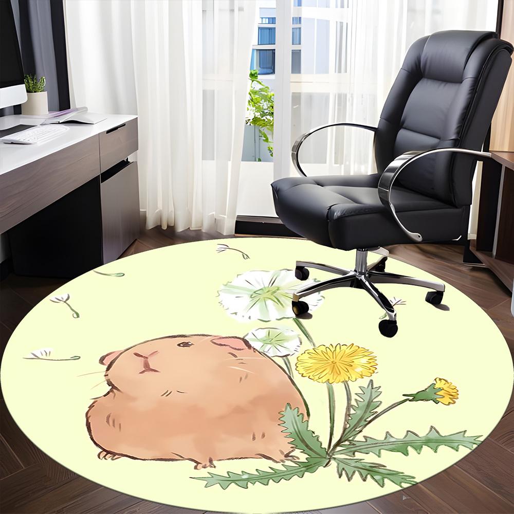 1pc Hamster Dandelion Chair Carpet for Office Non Slip, Lightweight, Machine Washable Rug for Office Holiday Decor