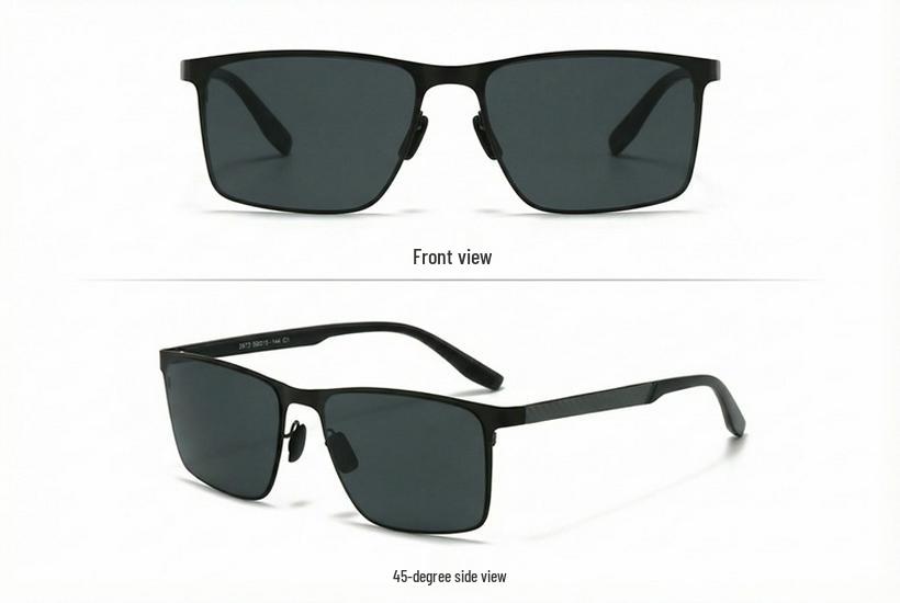 2026 Men's European & American Fashion Square Frame Polarized Sunglasses - Outdoor Driving & Sun Protection