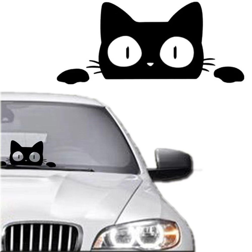 10pcs Waterproof Funny Kitty Decals Black White Car Styling Cover  Electric Motorcycle Stickers