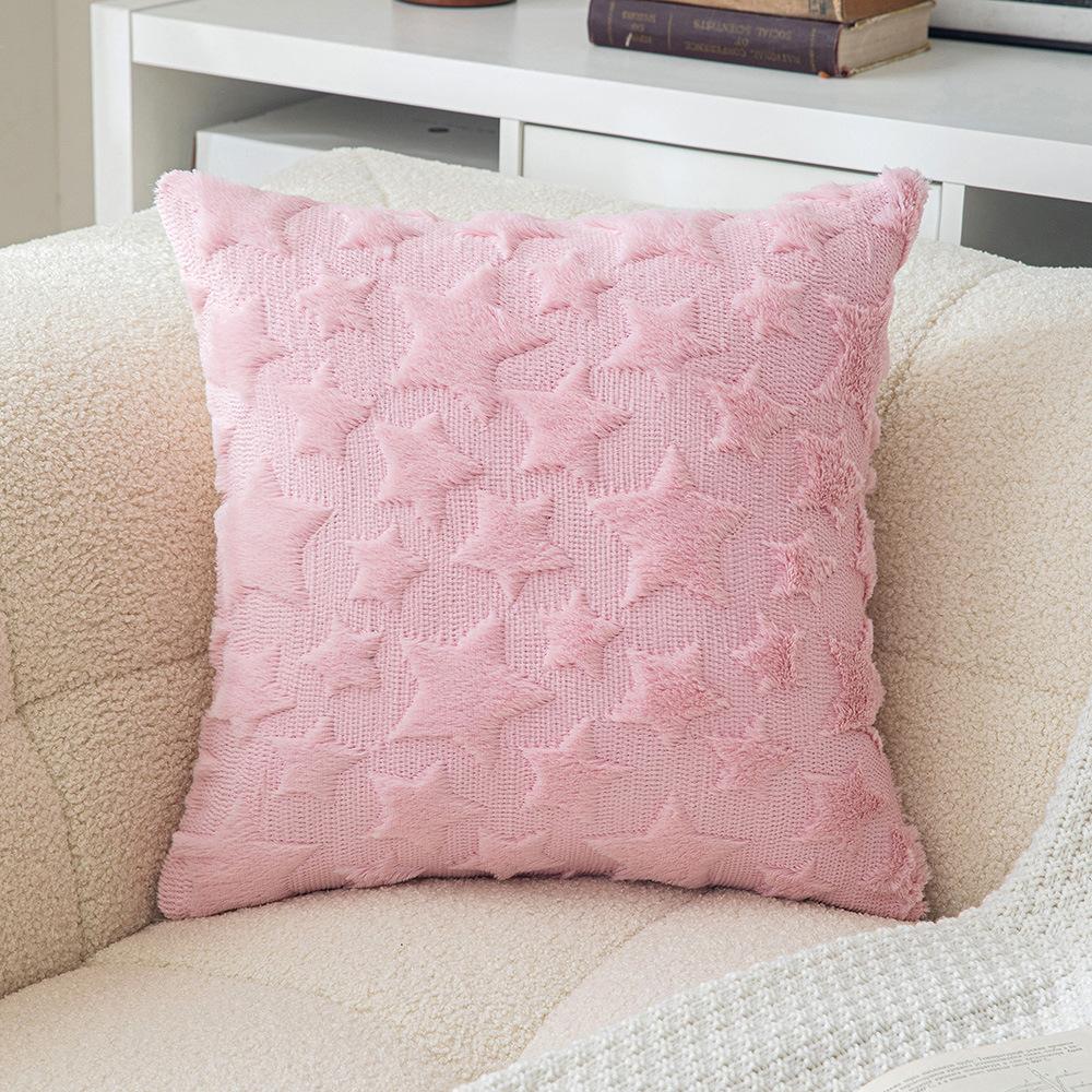 Weihnachtsstern Bestickter Fell Kissenbezug Wohnzimmer Sofa Kissenbezug Festliche Party Annehmlichkeit Dekorative Kissenhülle