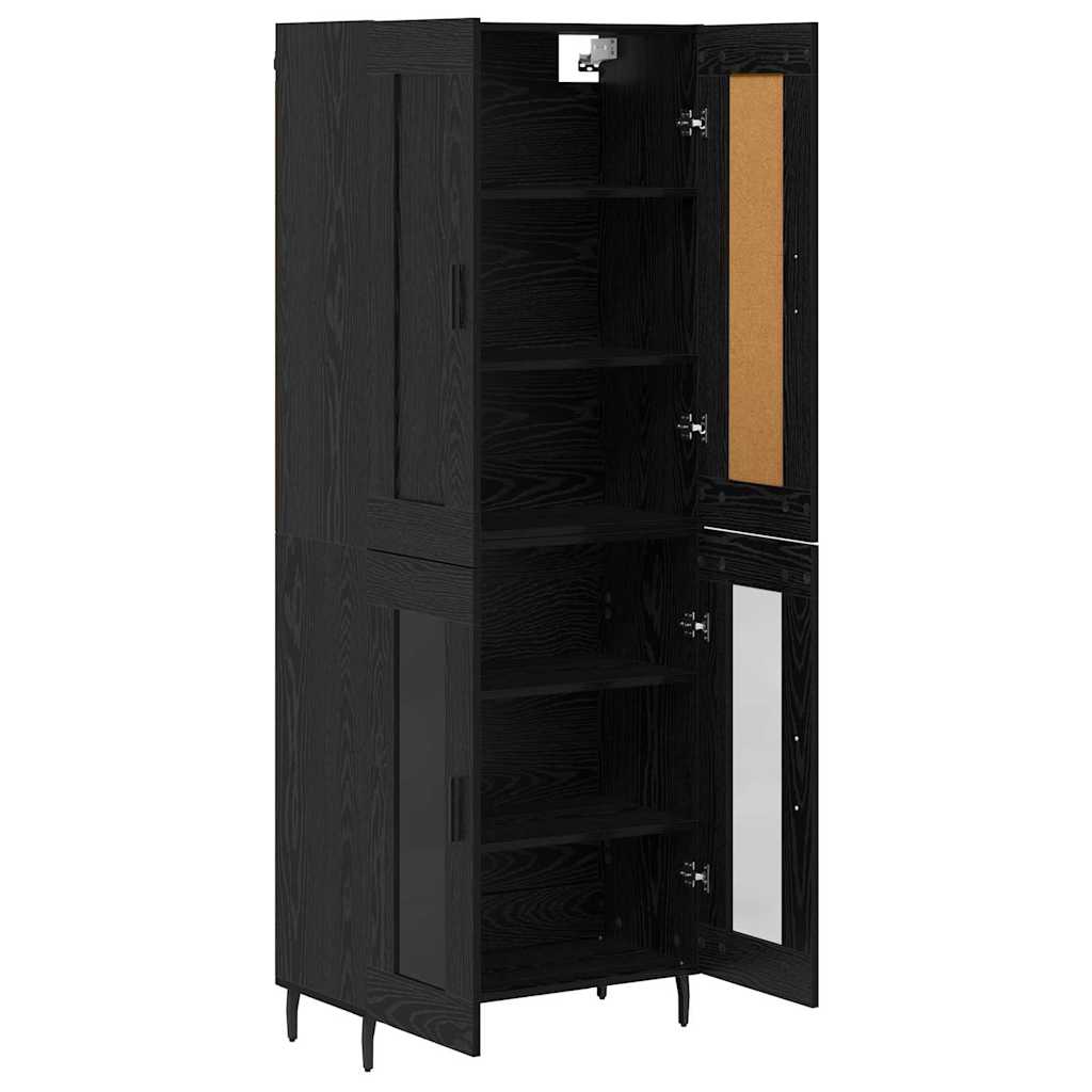 Highboard 2 pcs Black Oak Effect Particleboard