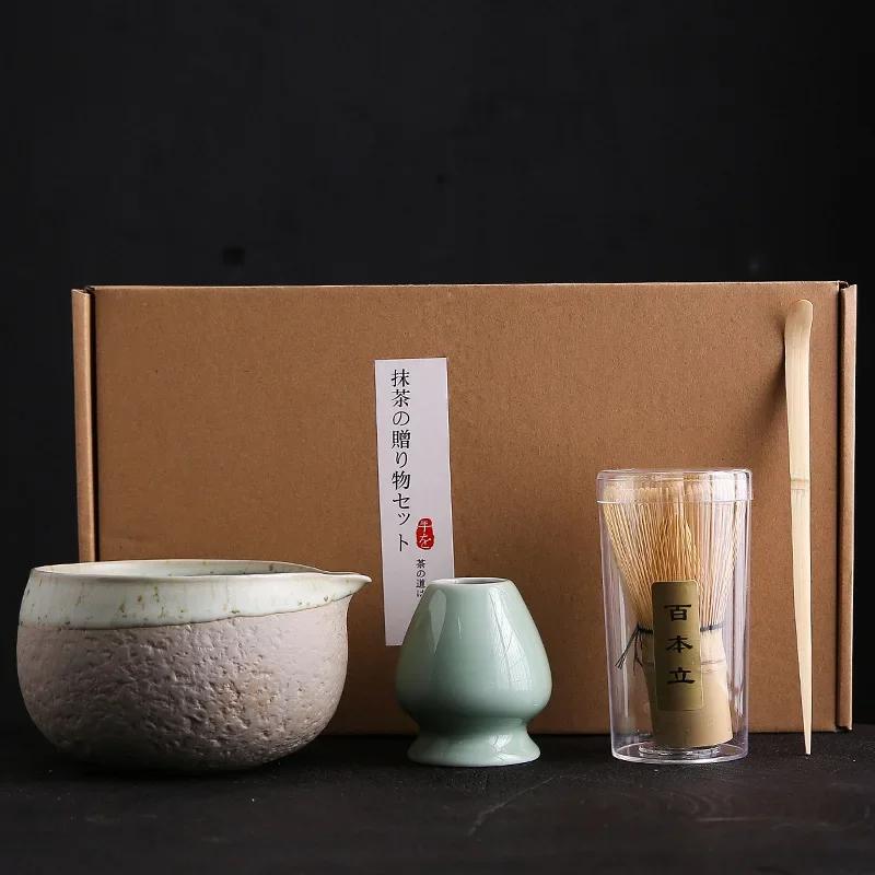 Japanese Matcha Tea Set Bamboo Tea Brush Ceramic Tea Bowl Composition Chinese Traditional Handmade Tea Tools Holiday Gifts