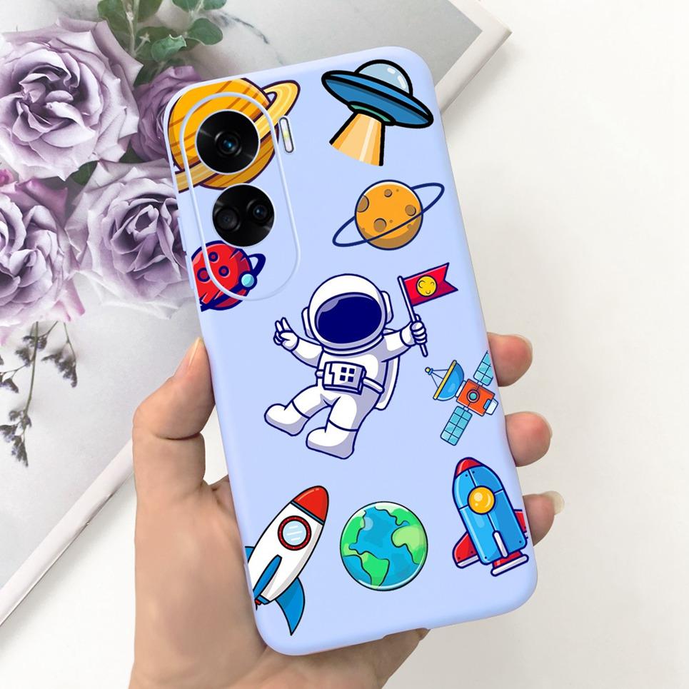 For Funda Honor 90 Lite Case Honor 100 Pro Honor100 5G Back Cover Astronaue Cow Pattern Etui Soft Silicone Huawei Honor90 Lite