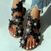 New Summer Ladies Shoes Women Sandals White Floral Flat Sandals Women Bohemian Casual Beach Shoes For Woman