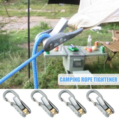 1/4 Stück Seilspanner mit Rolle Kordel Hochbelastbar Metall Outdoor Rucksackreisen Wandern Bootfahren Camping Abspannseil Einsteller Spanner