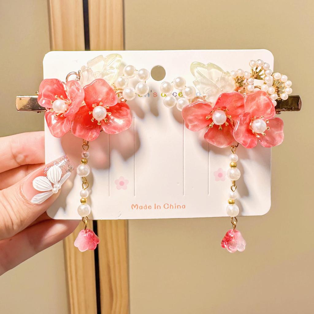 Kids' Classic Hanfu Hair Clip: Fairy Bow Tassel Hairpin for Girls