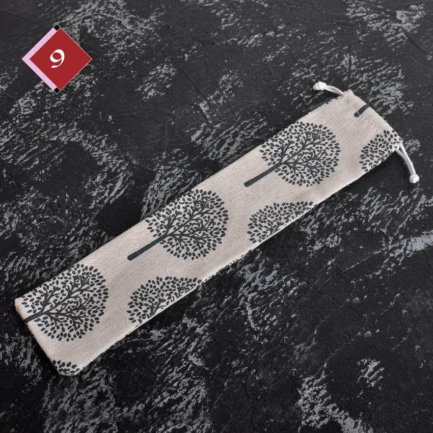 1pc Portable Utensil Pouch Japanese Drawstring Bag for Straw Spoon Chopstick Travel Cutlery Organizer Lightweight