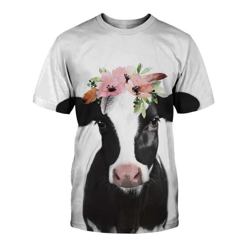 

Летний топ с круглым вырезом и 3D-принтом с изображением животных из мультфильмов, модные повседневные футболки с короткими рукавами для мужчин 6XL