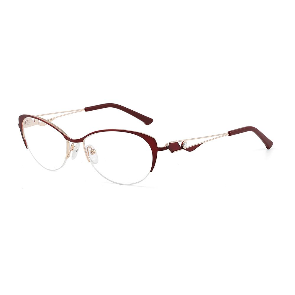 Small Cat Eye Frame Metal Women Presbyopia Fashion Design Optical Prescription Customized Anti-blue Light Computer Eyeglasses