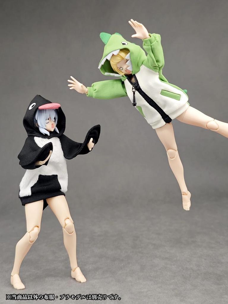 ALPHAMAX Party Animal Girl Roomwear Monster Hoodie Costume for 15-18cm Plastic ModelDoll (Finished Product) AX-0350