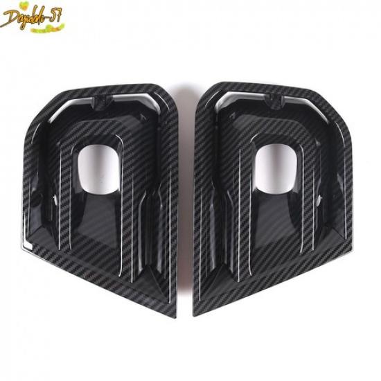 Strip Trim 2* Exterior Fog Light Lamp ABS Carbon Fiber For Ford Ranger -2024