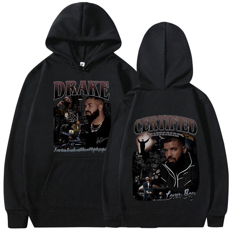 Rapper Drake Music Album Cover Graphic Hoodies Men's Fashion Hip Hop Vintage Sweatshirts Autumn/Winter Fleece Warm Pullovers Y2k