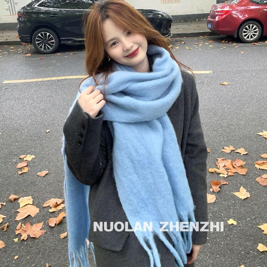 Plaid Korean-Style Women's Winter Scarf - Warm Imitation Cashmere Snood