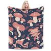 Leaf and Mushroom Pattern Blankets Velvet Spring Autumn Multifunction Super Warm Throw Blankets for Home Couch Bedding Throws
