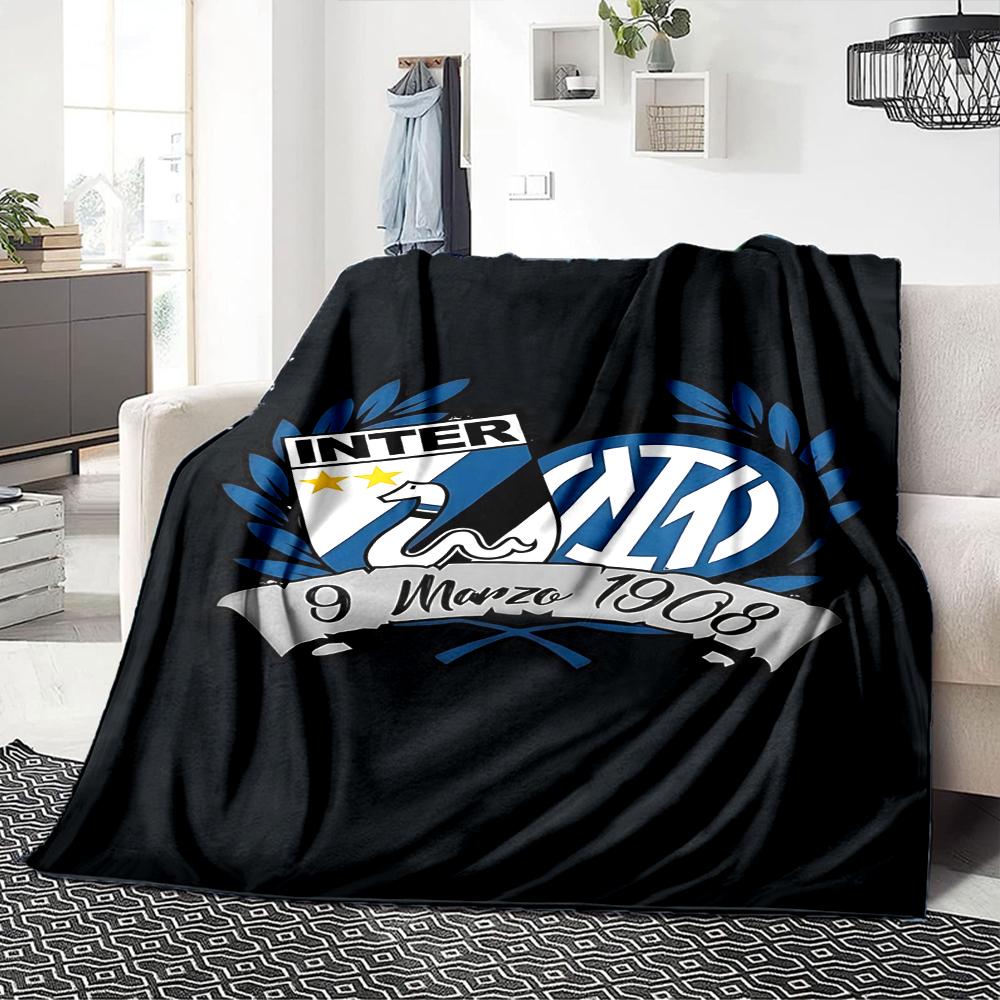 Coperte con Stemma Inter Milan Flanella Stampata Traspirante Calda Coperta da Divano per Casa Ufficio Copriletti 0708a97