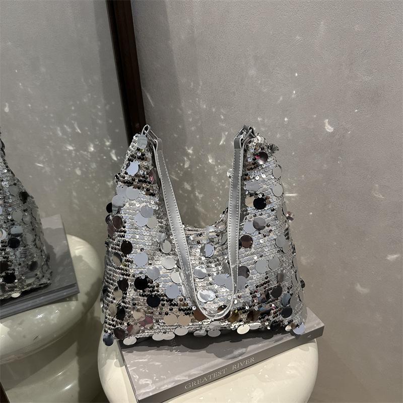 New Sequined Underarm Bag Women's High-end Portable Shoulder Bag Texture Messenger Bag Cross