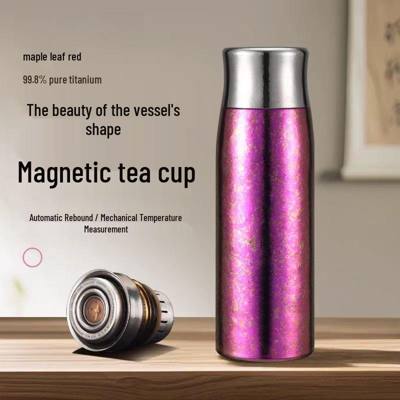 

Luxury Titanium Thermos Cup: Portable, Antibacterial, Insulated with Magnetic Seal. Ideal High-End Business Gift. 800ML
