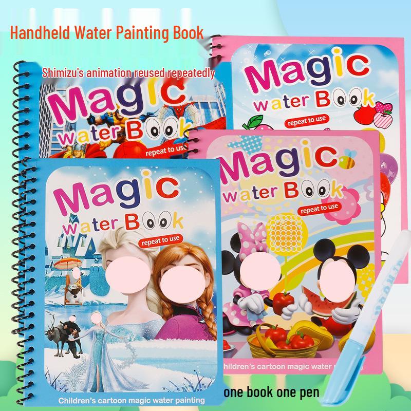 Reusable Magic Water Painting Book for Kids - Educational, Easy Clean, Coloring & Graffiti Fun