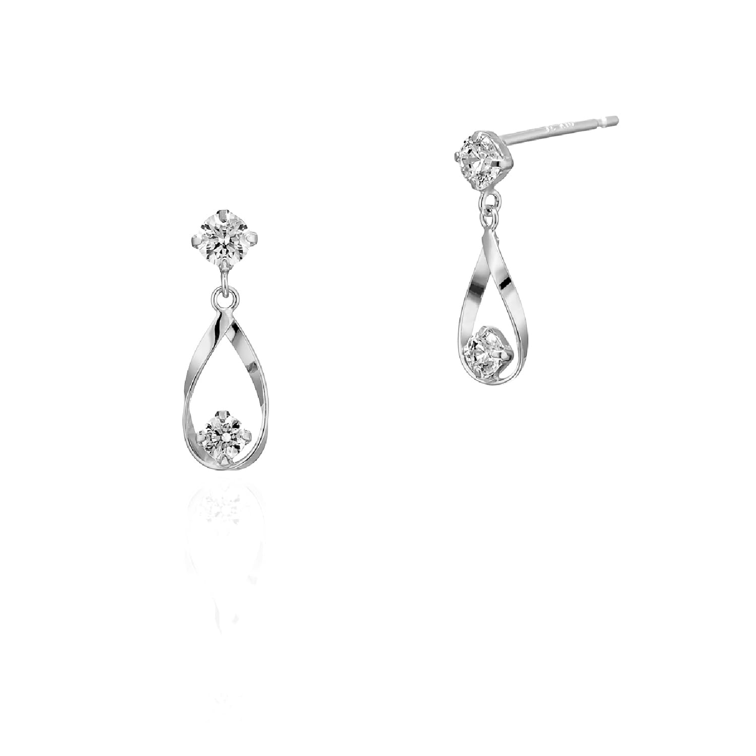 

K10 White Gold Earrings 111616153209 [Yondo Sea] (WG) Women s