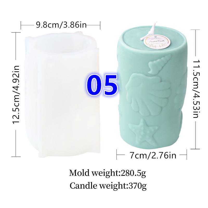 

Summer Style Starfish Shell Pillar Candle Mold Silicone Flamingo Column Soap Mold 3D Making Emboss Statues Plaster Resin Tools