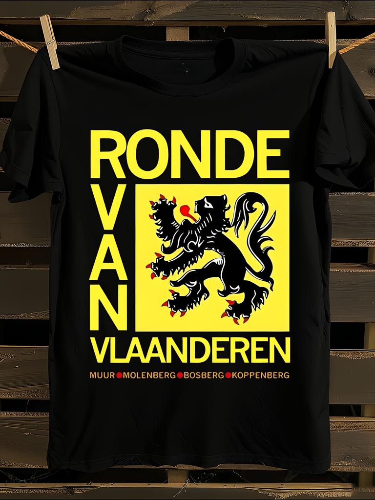 Novelty Tour Of Flanders Flag Ronde Van Vlaanderen Tshirt