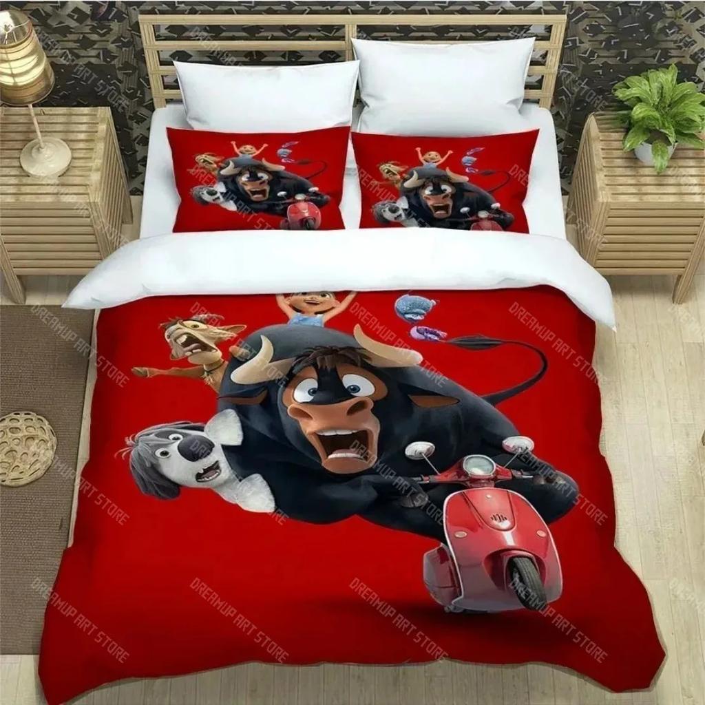 Cartoon Ferdinand Bettwäsche-Sets 3D-Druck Nina Lupe Angus Bettbezug Kissenbezug Für Kinder Erwachsene Jungen Mädchen Geschenke